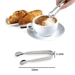 300pcs Mini Ice Clamp Stainless Steel Coffee Sugar Tongs Tool Bar Barbecue BBQ Clip Kitchen Accessories Portable