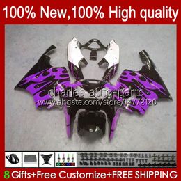 OEM Body For KAWASAKI NINJA ZX7R ZX750 1996 1997 1998 1999 2000 2001 2002 2003 Bodyworks 28HC.77 ZX 7 R ZX 750 ZX 7R ZX-750 ZX-7R 96 97 98 99 00 01 02 03 Fairing purple flames new