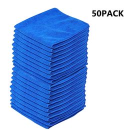 Blue Microfiber Cleaning Drying Soft Hemming e Cloth Detailing Car Wash Towel 30CMX30CM