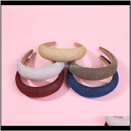 Clips & Barrettes Jewelry Drop Delivery 2021 Goth Wedding Wide Headband Veet Braided Hair Brand Knitted Head Ethnic Black Multicolor Hairband