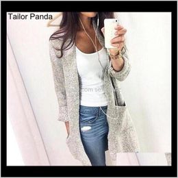 Knits Tops & Tees Womens Clothing Apparel Drop Delivery 2021 Long Cardigan Women Christmas Sweater Office Lady Plus Over Size 5Xl For Fat Fas