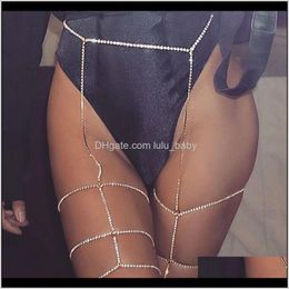 Other Drop Delivery 2021 Sexy Crystal Leg Chains Party Club Summer Beach Thigh Chain Fashion Body Jewelry For Women And Girls 1Rumb