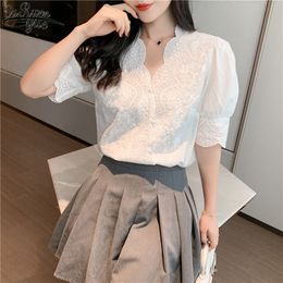 Design Embroidery Lace Spring Femme Shirt Casual White Tops Girls Blouse Women Long Sleeve Linen Cotton Plus Size Women Blouses