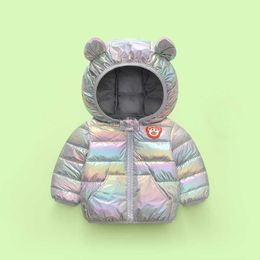 Baby Girls Jacket Kids Boys Light Down Cotton Coats Cute Bear Hooded Autumn Winter Girl Clothes Children's Sports Jacket TZ838 H0909