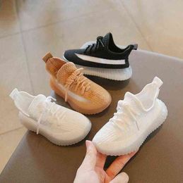 Baby Boy Girl Casual Shoes Breathable Child Sneakers Soft Flat White Black Orange Grey Kids Sport Shoes Chaussure Enfant G1126