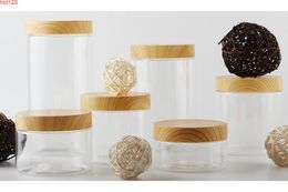12 x 200ml 300ml 400ml 500ml 800ml 1000ml Empty Clear PET Jars Containers with plastic imitation wood lidsgood