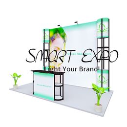 10ft Exhibition Advertising Display Backwall Show Booth with Cutom Full Colour Printing Portable Carry Bags