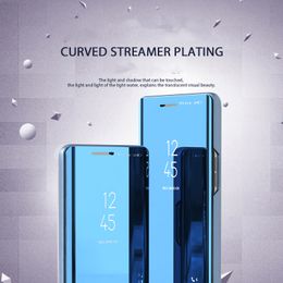 redmi 9 note Australia - Smart Mirror Flip Phone Cases For Xiaomi 11 Lite 11T Poco M3 M4 F3 For Redmi Note 10 11 9 K40 Pro Plus 9A 9C 10X PU Leather Holder Stand Cover