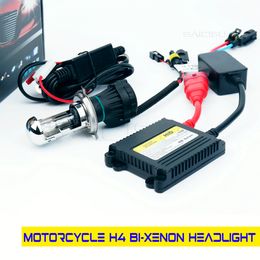 Motocicleta xenon lamp hi/low h4 bi-xenon soquete alta baixa moto luz 35w hid slim lastro kit bicicleta