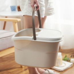 Buckets Portable Plastic Foot Bath Spa Massage Bucket Washing Basins With Cover And Handle JJE13208