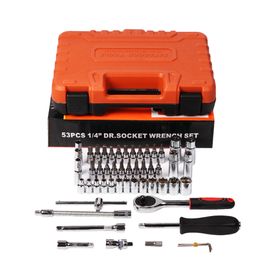 53pcs Screwdriver Socket Ratchet Car Repair Tool Wrench Set Head Ratchets Pawl Sockets Spanner Screwdrivers Professional Metalworking Tools Kit