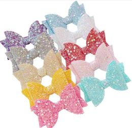 MengNa New 3.5inch Glitter Bows Dot Sequin bow Boutique Hair bows Hair Accessories Hairclips or No Clip Accessory