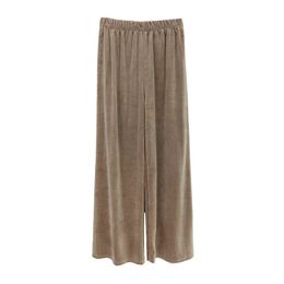 PERHAPS U Women Velvet Pants Loose Straight Elastic Waist Full Length Black Khaki Casual Winter Warm Loose P0014 210529