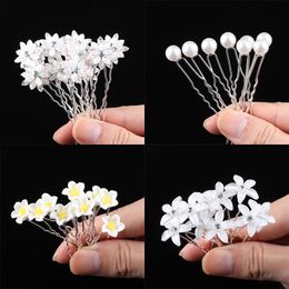 Hair Clips & Barrettes 20 Pcs/pack Women Flowers Hairpin Stick Wedding Bridal Crystal U Shaped Clip Accessories Wholesale