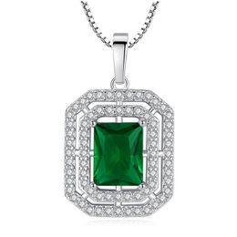 Pendant Necklaces Luxurious Fashionable Square Necklace For Women Elegant Wedding Engagement Crystal Zircon Jewellery Party Gift