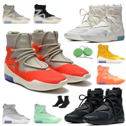2022 miedo negro de zapatos de dios Nike Air Fear Of God 1 White Off Zapatos deportivos de diseñador para hombre Triple Black String The Question Orange Pulse Trainers Oatmeal Sail Frosted Spruce Sneakers