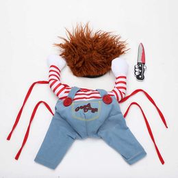 Dog Costumes Funny Clothes Chucky Style Pet Cosplay Costume Sets Novelty Clothing For Bulldog Pug 2109082639
