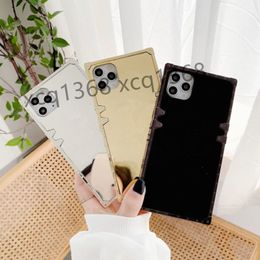 Fashion Designers Square Mirror Phone Cases For iPhone 15 14 14Pro 14Plus 13Pro Luxury Cover Casual Brand Case iPhone13 13Pro 12 11 Pro Max XR XS With Rhinestone