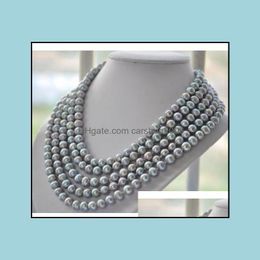 Beaded Necklaces & Pendants Jewellery 8-9Mm Natural Tahitian Sier Grey Pearl Necklace 60Inch 925 Aessories Drop Delivery 2021 Uydqo