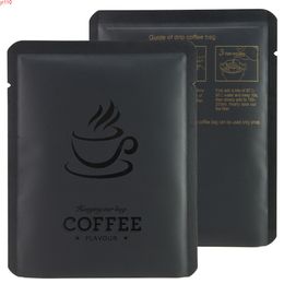 10X12cm Matte Black/ Red Heat Sealable Coffee Package Bag coffee powder pouch bean Organisation with cup designgoods