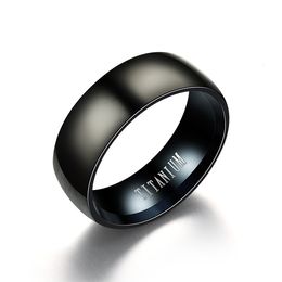 2021 100% Titanium Carbide 's Jewellery Wedding Bands Classic Boyfriend Gift 8mm Black Ring Women Men