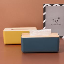 Tissue Boxes & Napkins Safe Nice Wood Square Box Nordic Napkin Holder Baby Wipes Rolling Toilet Black Car Servilletero BY50TB