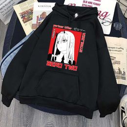 Darling In The Franxx hoodie Anime Harajuku Zero TWO Beautiful Girl Print Unisex Streetwear Loose Hip Hop Warm Hooded Sweatshirt Y0816