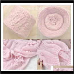 Clothing Fabric Apparel Drop Delivery 2021 250Ggroup High Quality Wool Mohair Colourful Yarn Winter Scarf Shawl Sweater Line Diy Handknitted W