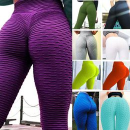 DHLship Women's Leggings for women butt lift High waist Yoga pure colour trousers Summer Girl sports Running pants tiktok legging