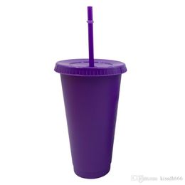 300pcs 24OZ/710ML Beverage Juice Tumblers And Straw Magic Coffee Cups Plastic Cup You Can Customize the logo DHL