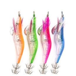 Outdoor fishing LED Electronic Luminous Shrimp Squid 10cm Night Fishing Squid Jigs Lure Bass Bait fishing tackle 759 Z2