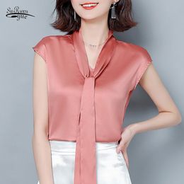 Korean Fashion Clothing Blusas Mujer De Moda Solid Plus Size Silk Women Tops Summer Office Lady Clothes 9231 50 210521