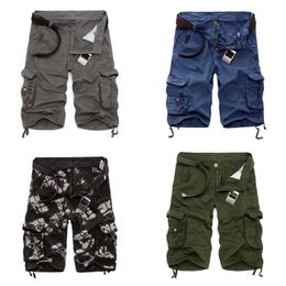 Mens Military Cargo Shorts 2021 Brand New Army Camouflage Shorts Men Cotton Loose Work Casual Short Pants No Belt X0628