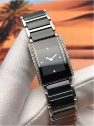 Hochwertige Business-Uhr für Damen, schwarze Keramikuhren, Quarzwerk, modische Damen-Armbanduhr rd32