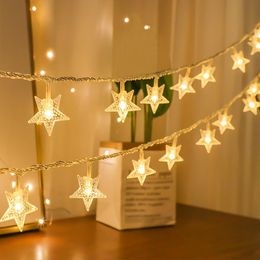 Saiten LED Fairy Lights String Garland Star Innenleuchte Funkeln Girlanden Batterie USB Dekor Weihnachtsfeiertagsfeierty Hochzeit Hochzeit