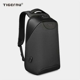 No Key Anti theft TSA Lock Fashion Men Backpacks 15.6inch USB Charging Laptop Backpack School Backpack For Men For Teenager 210929