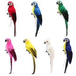 artificial birds for decoration UK - Garden Decorations Creative Foam Feather Artificial Parrot Imitation Bird Statue Molds Home Yard Ornament Decoration For Lawn Figurine Tree