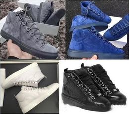 Men Classic Genuine Leather Shoes Women Arena Brand Flats Sneakers Male High Top Shoe Fashion Casual Lace Up Big Size 36-47
