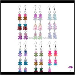 Dangle & Chandelier Drop Delivery 2021 1Pair Cute Multicolor Gummy Bear Candy Earrings Resin Earring For Birthday Gift Child Girls Teens Woma
