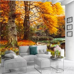 Custom 3d Landscape Wallpaper Beautiful Autumn Scenery Mural Modern Interior Home Decor Living Room Bedroom Painting Wallpapers