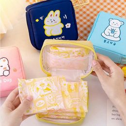 Storage Bags Ladies Cartoon Bag Portable Large Capacity Cute Sanitary Napkin Cosmetic Multiple Colours Optional