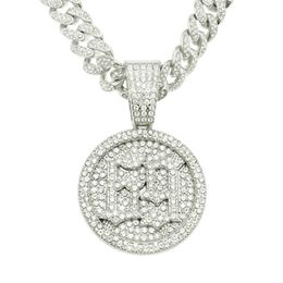 Pendant Necklaces 6IX9INE 69 Saw Necklace Pave Cubic Zircon Iced Out Hip Hop Charms Jewellery With 13mm Crystal Cuban Chain