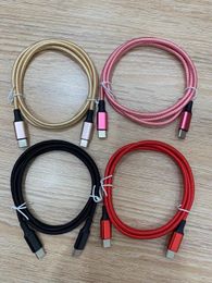 Unbroken Metal Braid USB Type-C to Type C Cable c to c Nylon Braided 1M 1.5M 2M Data Sync Fast Charging For Samsung Huawei Phones