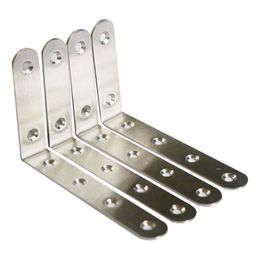 Pcs Stainless Steel Heavy Duty "L" Corner Brace Joint Angle Bracket Shelf Wall Hanging With Screws 125mmX75mm/5 InchX3 Professional Drill Bi