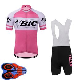 BIC Team Bike Cycling Short sleeve Jersey bib Shorts Set 2021 Summer Quick Dry Mens MTB Bicycle Uniform Road Racing Kits Outdoor Sportwear S21043012