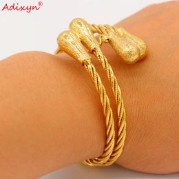 Bangle Adixyn (can Open)Gold Colour Ethiopian For Women Dubai Hand Bracelet Jewellery African Accessories Gifts N062021