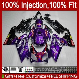 Injection Body For Aprilia RS4 RS-125 RSV RS 125 RR 125RR 06-11 34No.20 RSV-125 RSV125 RS125 R 06 07 08 09 10 11 Purple black RSV125RR 2006 2007 2008 2009 2010 2011 Fairings