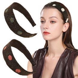 New arrival women Hand-sewn beaded headband girl's dot headbands lady's headwear hair accessories