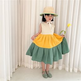 Summer Arrival Girls Fashion Patchwork Dress Kids Vest Dresses Clothes 210528