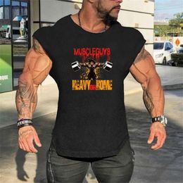 Gym Muscle Workout Vest Tank Tops Men Sleeveless Tanktops for Boys Bodybuilding Clothing Undershirt Fitness Stringer